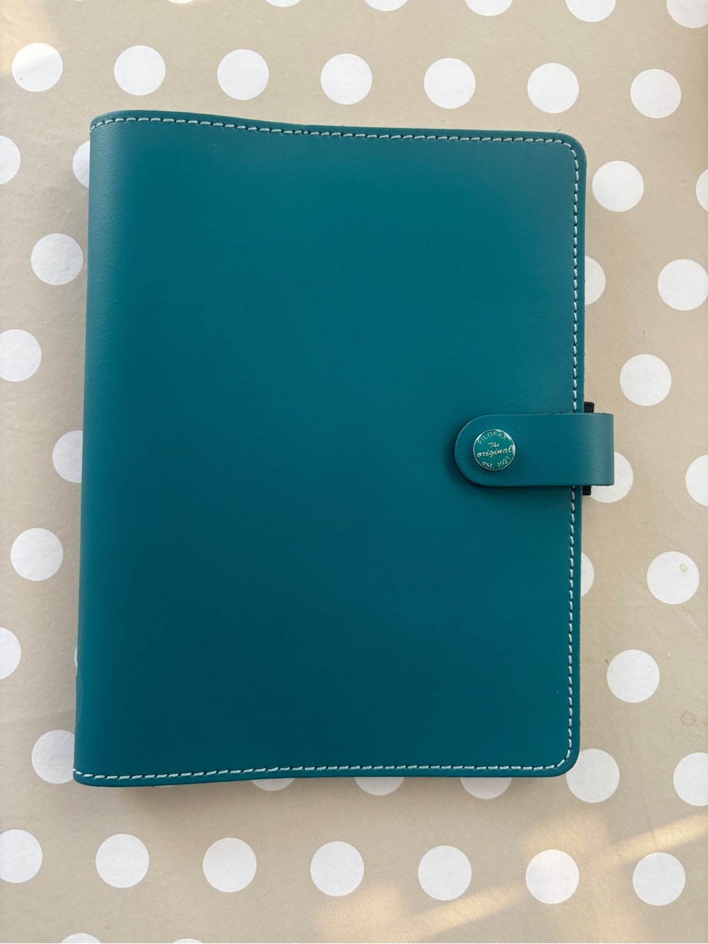 filoFAX Teal Faux Leather Organizer with Snap Closure A5 EUC!